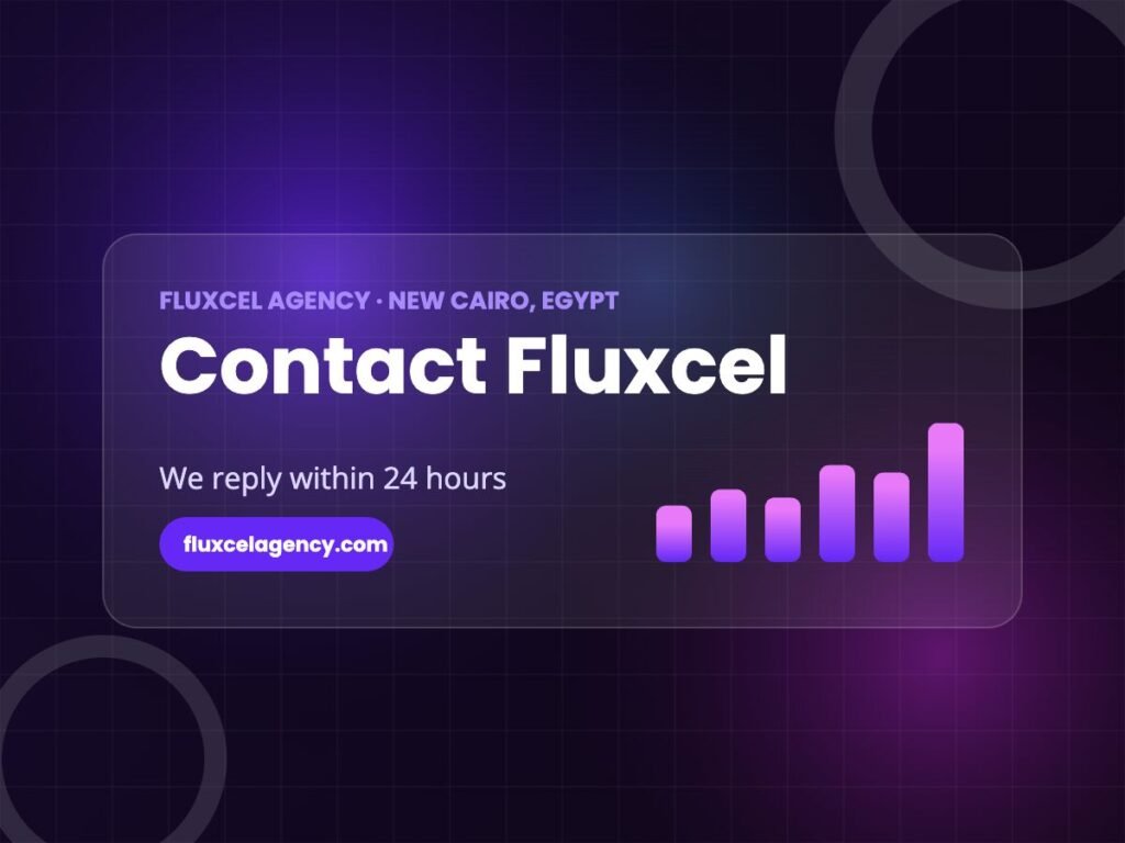 Contact Fluxcel digital marketing agency in New Cairo, Egypt